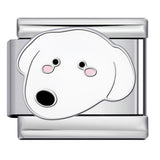 Cute Cartoon Dog Cute Pet Series Titanium Steel Welding Drip Oil DIY Italian Module Bracelet Accessories Cute Cartoon Dog Cute Pet Series Titanium Steel Welding Drip Oil DIY Italian Module Bracelet Accessories