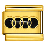 Italian Module Bracelet Automotive Logo Series Titanium Steel Welding Drip Oil DIY Elastic Splicing Table Italian Module Bracelet Automotive Logo Series Titanium Steel Welding Drip Oil DIY Elastic Splicing Table