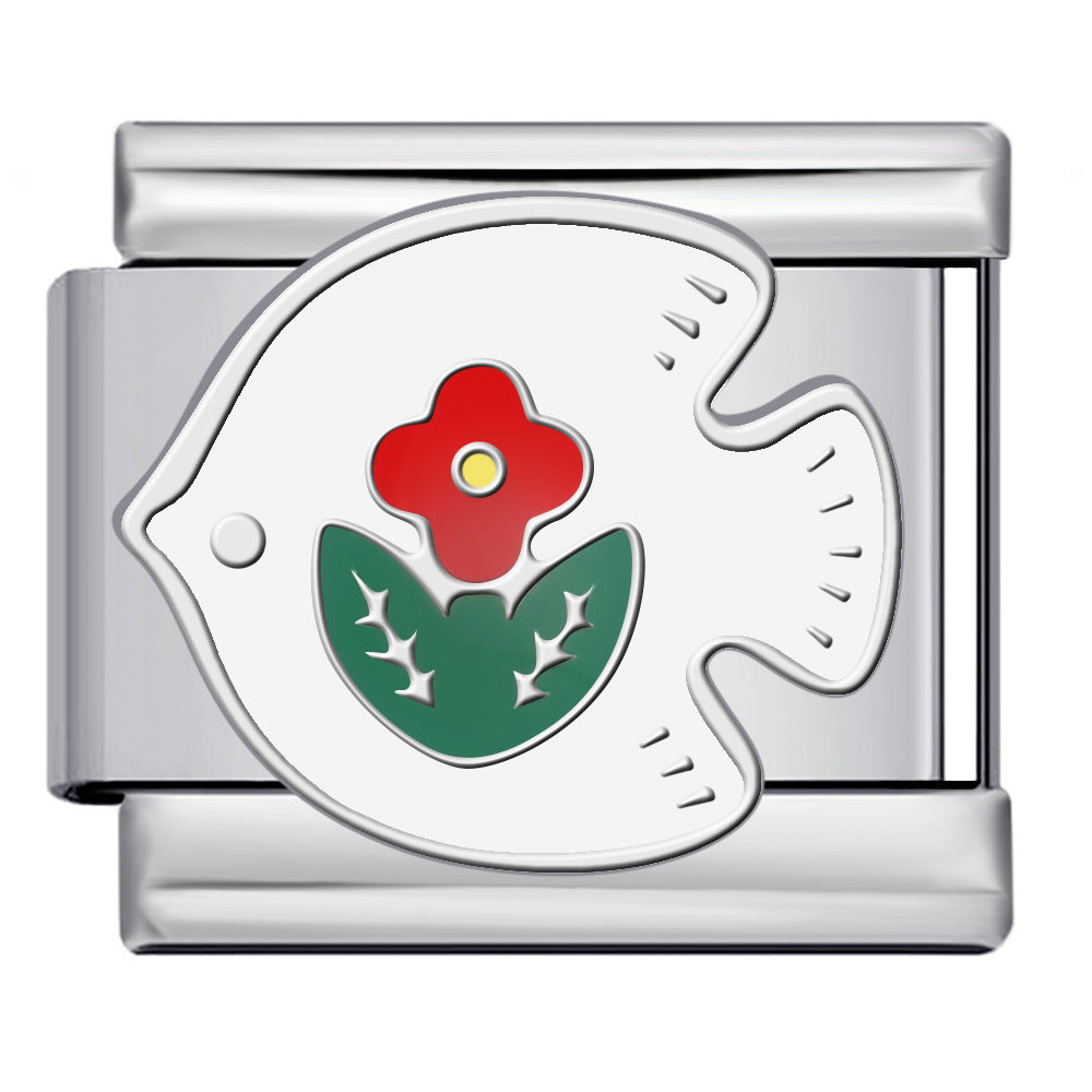 New Middle Ancient Style Series Italian Module Bracelet Titanium Steel Gold Plated Drip Oil Welding DIY Elastic Strap Chain New Middle Ancient Style Series Italian Module Bracelet Titanium Steel Gold Plated Drip Oil Welding DIY Elastic Strap Chain