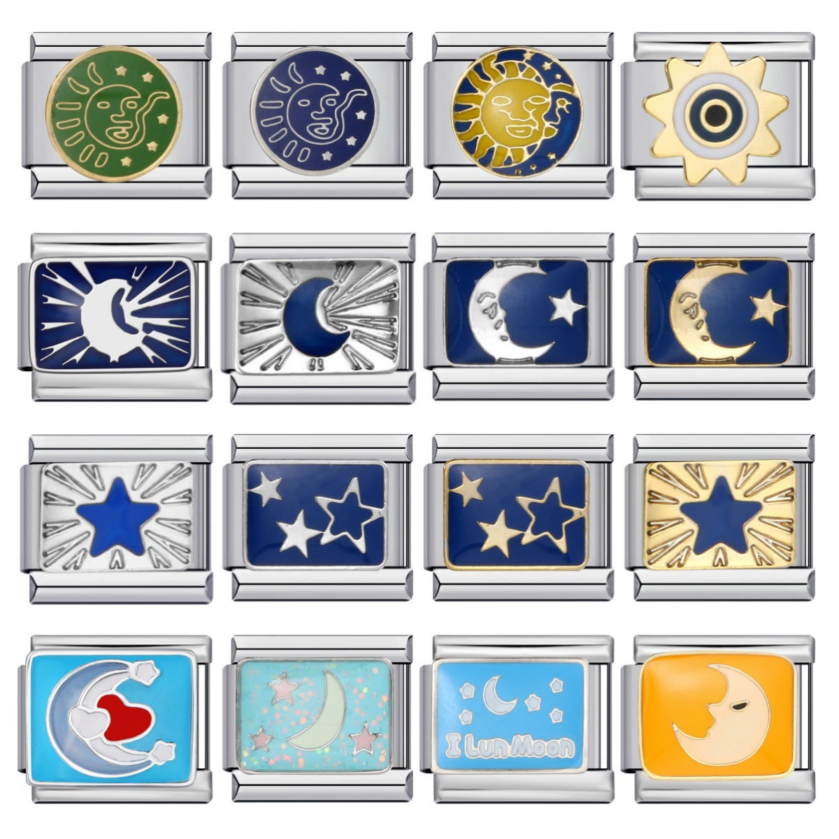 Italian Charm Bracelet Titanium Steel Welded Space Universe Series Italian Module Bracelet Italian Charm Bracelet Titanium Steel Welded Space Universe Series Italian Module Bracelet