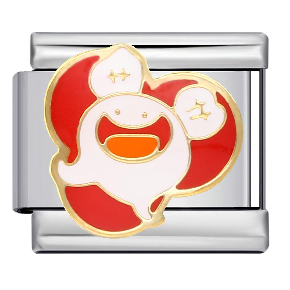 Cross Border Halloween Italian Module Bracelet Gothic Titanium Steel Welding Drip Oil DIY Bracelet Cross Border Halloween Italian Module Bracelet Gothic Titanium Steel Welding Drip Oil DIY Bracelet