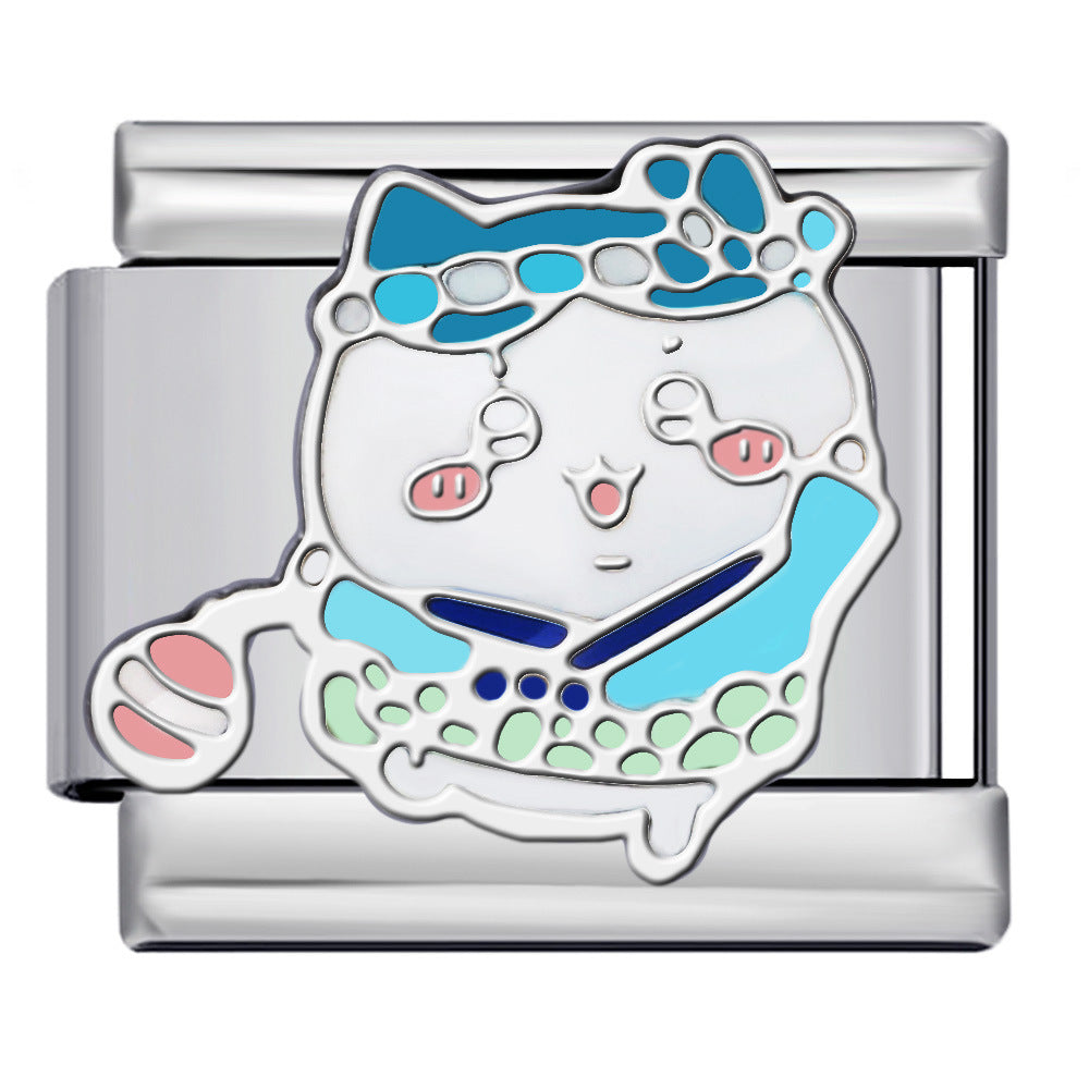 Titanium Steel Welding Drip Oil DIY Italian Module Bracelet Cute Cartoon Pattern Best Friend Girl Birthday Gift Titanium Steel Welding Drip Oil DIY Italian Module Bracelet Cute Cartoon Pattern Best Friend Girl Birthday Gift