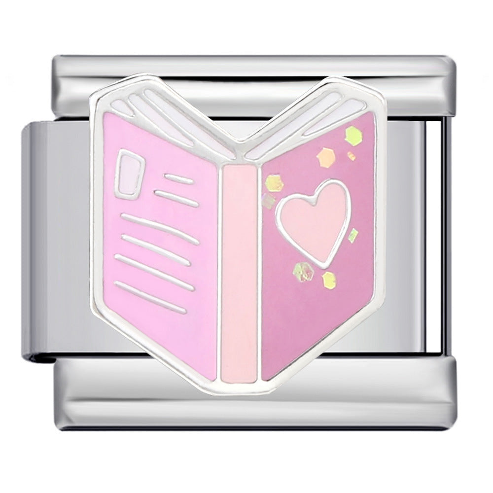 Italian Module Bracelet Purple Dreamy Element Stainless Steel Gold-plated Drip Welding DIY Elastic Splicing Bracelet Italian Module Bracelet Purple Dreamy Element Stainless Steel Gold-plated Drip Welding DIY Elastic Splicing Bracelet