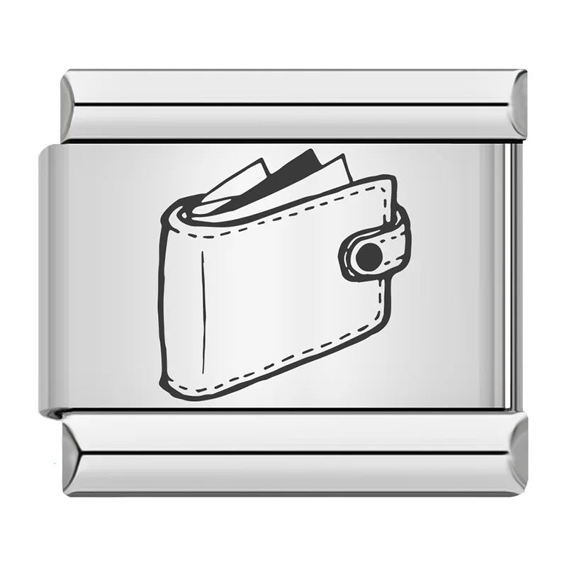 New Hat Backpack Pattern Italian Module Bracelet Titanium Steel Laser Carving DIY Strap Chain Wholesale New Hat Backpack Pattern Italian Module Bracelet Titanium Steel Laser Carving DIY Strap Chain Wholesale