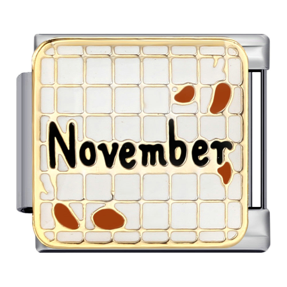 New Month Of The Year Italian Modular Bracelet Titanium Steel Gold Plated Welded Pattern DIY Stretch Splice Watch Band Chain New Month Of The Year Italian Modular Bracelet Titanium Steel Gold Plated Welded Pattern DIY Stretch Splice Watch Band Chain