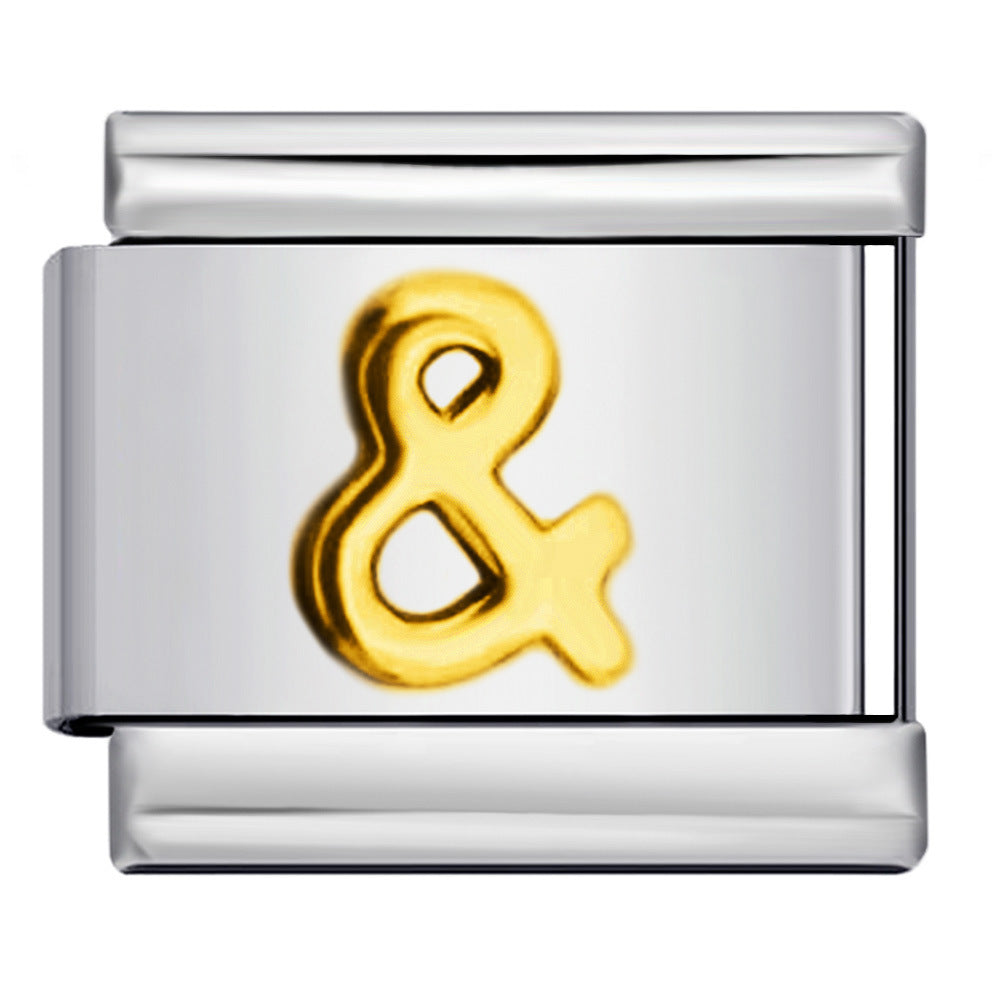 Titanium Steel Gold Silver Stamping Pattern DIY Italian Module Bracelet Italian Charm Bracelet Titanium Steel Gold Silver Stamping Pattern DIY Italian Module Bracelet Italian Charm Bracelet