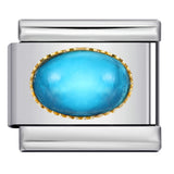 New Gold and Silver Bottom Micro Inlaid Oval Colored Stone Italian Module Bracelet DIY Titanium Steel Welding Oil Dripping Bracelet New Gold and Silver Bottom Micro Inlaid Oval Colored Stone Italian Module Bracelet DIY Titanium Steel Welding Oil Dripping Bracelet