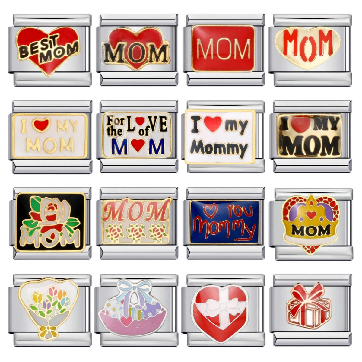 New Warm Mother's Day Series Bracelet Titanium Steel Gold Plated Welding Pattern DIY Italian Module Bracelet New Warm Mother's Day Series Bracelet Titanium Steel Gold Plated Welding Pattern DIY Italian Module Bracelet