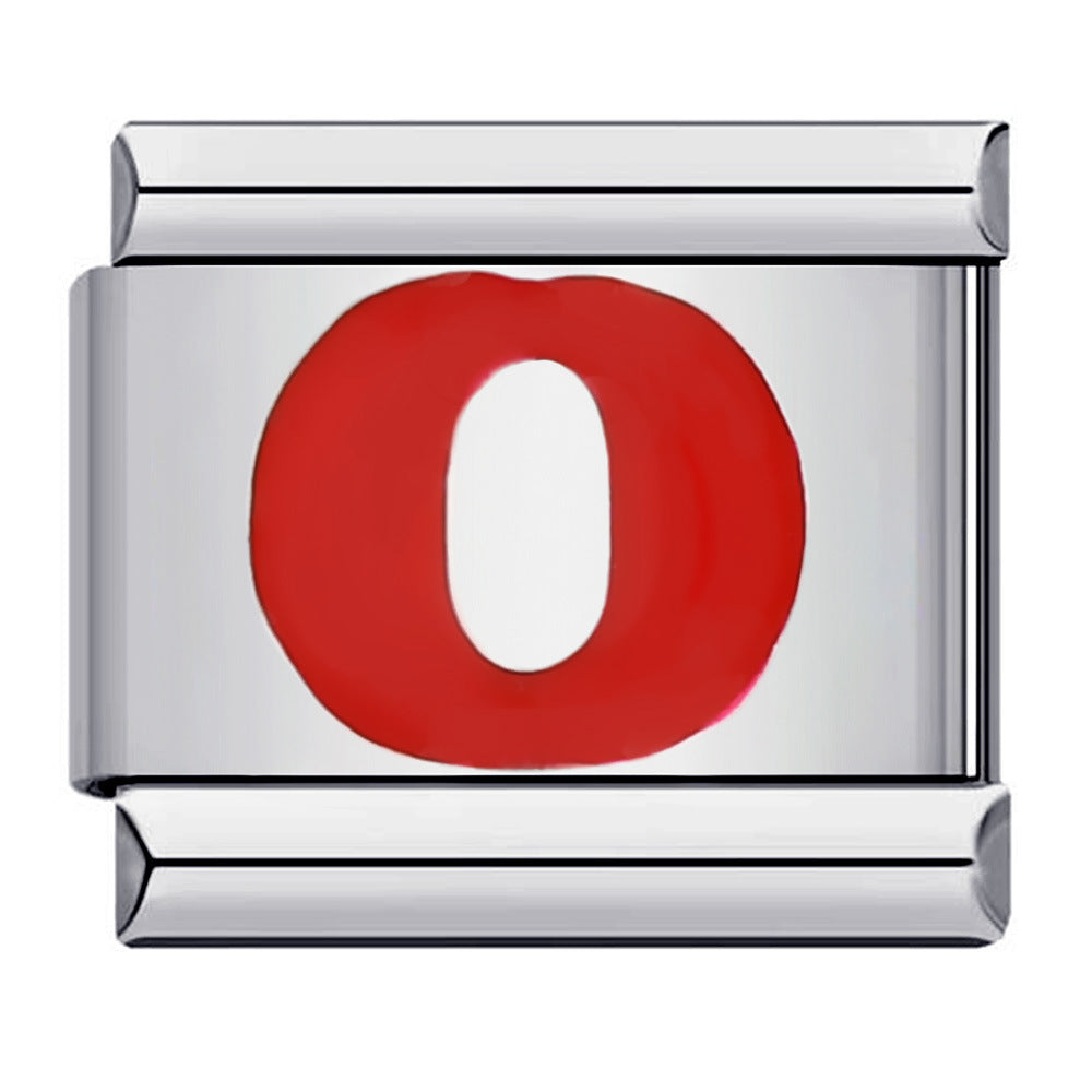 New Titanium Steel Red English Letter DIY Italian Module Bracelet Italian Charm Bracelet New Titanium Steel Red English Letter DIY Italian Module Bracelet Italian Charm Bracelet