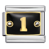 Black Lace Up Diamond Digital Italian Module Bracelet Made of Titanium Steel Welded with Gold Plating and Oil Dripping Free Splicing Bracelet Black Lace Up Diamond Digital Italian Module Bracelet Made of Titanium Steel Welded with Gold Plating and Oil Dripping Free Splicing Bracelet