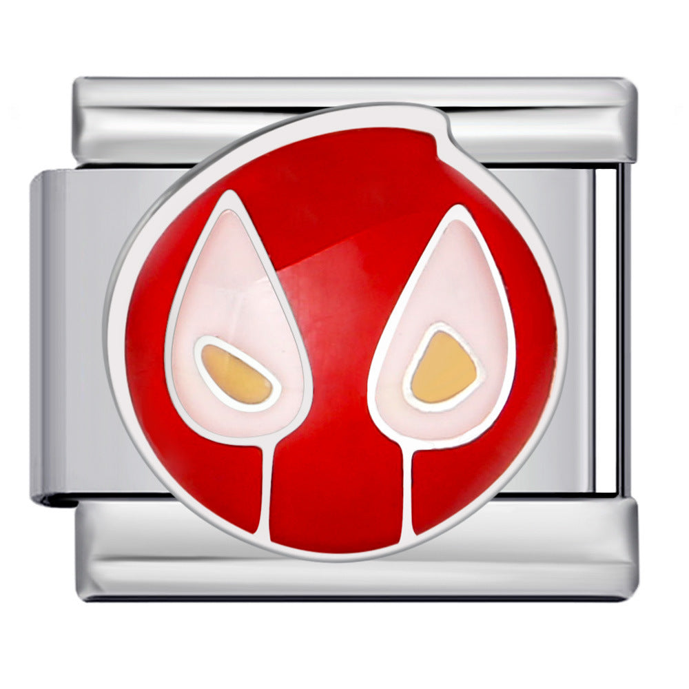 Italian Module Bracelet Anime Cartoon Titanium Steel Welding Gold Plating Drip Oil Pattern DIY Splicing Bracelet Accessories Italian Module Bracelet Anime Cartoon Titanium Steel Welding Gold Plating Drip Oil Pattern DIY Splicing Bracelet Accessories