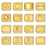 Italian Module Bracelet Titanium Steel All Gold Stamping Pattern DIY Italian Charm Bracelet Italian Module Bracelet Titanium Steel All Gold Stamping Pattern DIY Italian Charm Bracelet