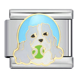 Cute Husky Corgi Shepherd Dog Pet Dog Series Titanium Steel Welded Gold Plated Oil Dripping Italian Module Bracelet Cute Husky Corgi Shepherd Dog Pet Dog Series Titanium Steel Welded Gold Plated Oil Dripping Italian Module Bracelet