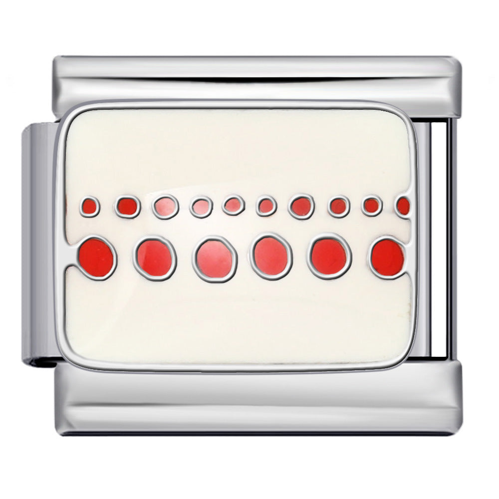 Personalized Pattern Italian Module Bracelet Stainless Steel Welding Drip Oil Cartoon DIY Elastic Splicing Bracelet Personalized Pattern Italian Module Bracelet Stainless Steel Welding Drip Oil Cartoon DIY Elastic Splicing Bracelet