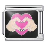 Romantic Valentine's Day Sweet Series Italian Module Bracelet Titanium Steel Welding Drip Oil Pattern DIY Bracelet Romantic Valentine's Day Sweet Series Italian Module Bracelet Titanium Steel Welding Drip Oil Pattern DIY Bracelet