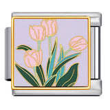 Square Flower Italian Module Bracelet Titanium Steel Welding Drip Oil Pattern DIY Strap Chain Accessories Wholesale Square Flower Italian Module Bracelet Titanium Steel Welding Drip Oil Pattern DIY Strap Chain Accessories Wholesale