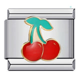 Summer Colorful Vegetable and Fruit Series Italian Module Bracelet Titanium Steel Welding Drip Oil DIY Personalized Splicing Bracelet Summer Colorful Vegetable and Fruit Series Italian Module Bracelet Titanium Steel Welding Drip Oil DIY Personalized Splicing Bracelet