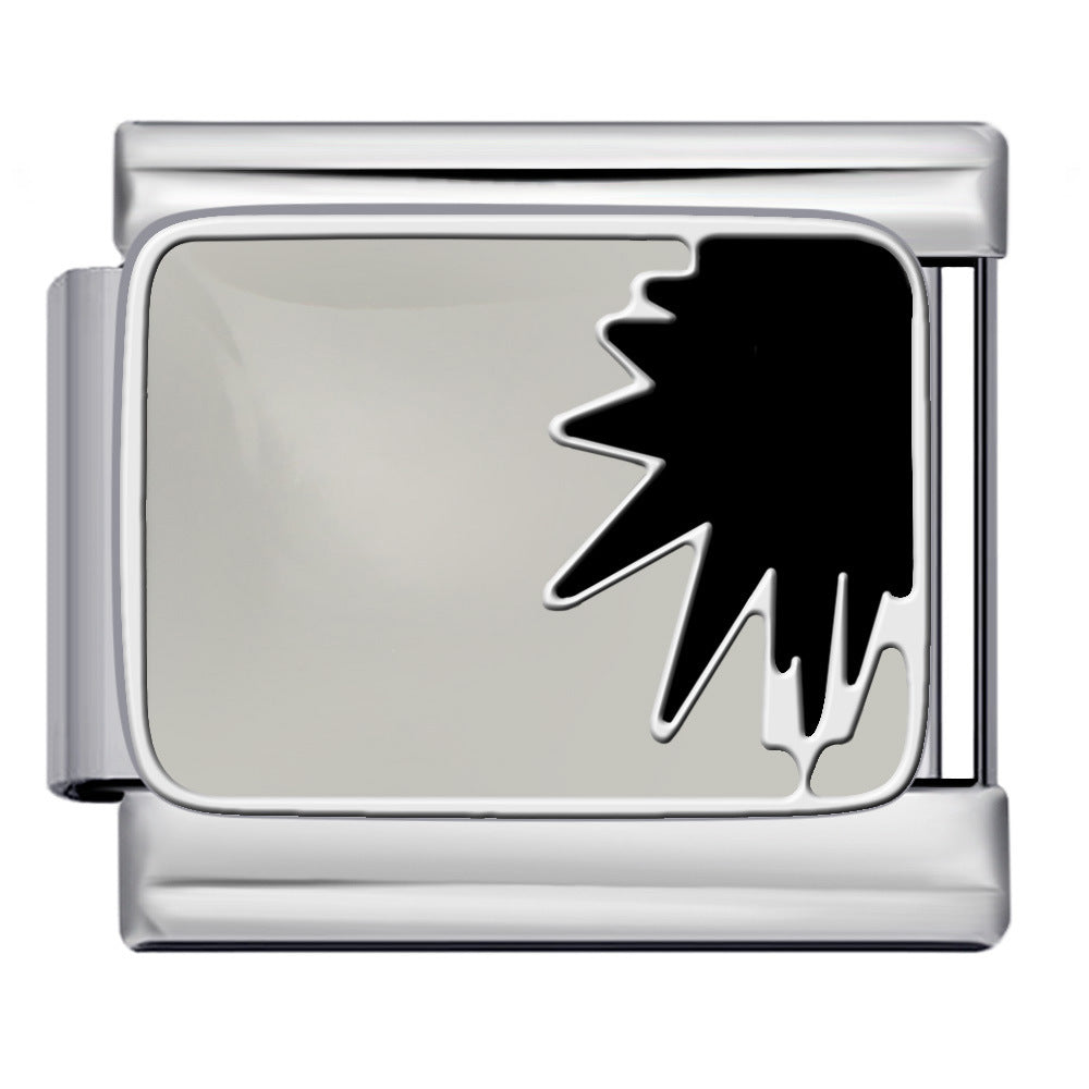 New DIY Italian Module Bracelet Titanium Steel Drip Oil Welding Pattern Strap Chain Fashion Splicing Strap Chain New DIY Italian Module Bracelet Titanium Steel Drip Oil Welding Pattern Strap Chain Fashion Splicing Strap Chain