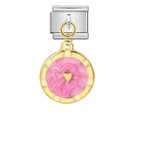 Round Pendant with Gold and Silver Base, Italian Module Bracelet, Titanium Steel Drip Oil Hook, Fashionable DIY Versatile Bracelet Round Pendant with Gold and Silver Base, Italian Module Bracelet, Titanium Steel Drip Oil Hook, Fashionable DIY Versatile Bracelet