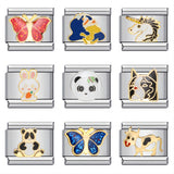 New Stainless Steel Drip Oil Cartoon DIY Italian Module Bracelet with Personalized Welding Pattern and Elastic Splicing Bracelet New Stainless Steel Drip Oil Cartoon DIY Italian Module Bracelet with Personalized Welding Pattern and Elastic Splicing Bracelet