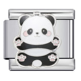 Cute Panda Chinese Style Series Bracelet Stainless Steel Gold Plated Welding DIY Italian Module Bracelet Strap Chain Cute Panda Chinese Style Series Bracelet Stainless Steel Gold Plated Welding DIY Italian Module Bracelet Strap Chain