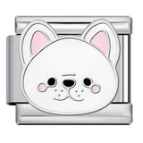 Cute Cartoon Dog Cute Pet Series Titanium Steel Welding Drip Oil DIY Italian Module Bracelet Accessories Cute Cartoon Dog Cute Pet Series Titanium Steel Welding Drip Oil DIY Italian Module Bracelet Accessories