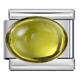 New Diamond Inlaid Stainless Steel Italian Module Bracelet Welding Large Elliptical Colored Stone DIY Elastic Bracelet Accessories New Diamond Inlaid Stainless Steel Italian Module Bracelet Welding Large Elliptical Colored Stone DIY Elastic Bracelet Accessories