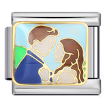 Romantic Valentine's Day Sweet Series Italian Module Bracelet Titanium Steel Welding Drip Oil Pattern DIY Bracelet Romantic Valentine's Day Sweet Series Italian Module Bracelet Titanium Steel Welding Drip Oil Pattern DIY Bracelet