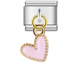 Italian Charm Bracelet with Heart Hook Stretchable Titanium Steel Link Chain Italian Charm Bracelet with Heart Hook Stretchable Titanium Steel Link Chain