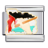 Italian Module Bracelet Peace Series Stainless Steel Welding Drip Oil Pattern DIY Elastic Splicing Strap Chain Italian Module Bracelet Peace Series Stainless Steel Welding Drip Oil Pattern DIY Elastic Splicing Strap Chain