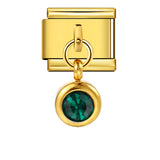 Colorful Birthstone Gold and Silver Base Circular Pendant, Italian Module Bracelet, Titanium Steel Hook, Fashionable and Versatile Bracelet Colorful Birthstone Gold and Silver Base Circular Pendant, Italian Module Bracelet, Titanium Steel Hook, Fashionable and Versatile Bracelet