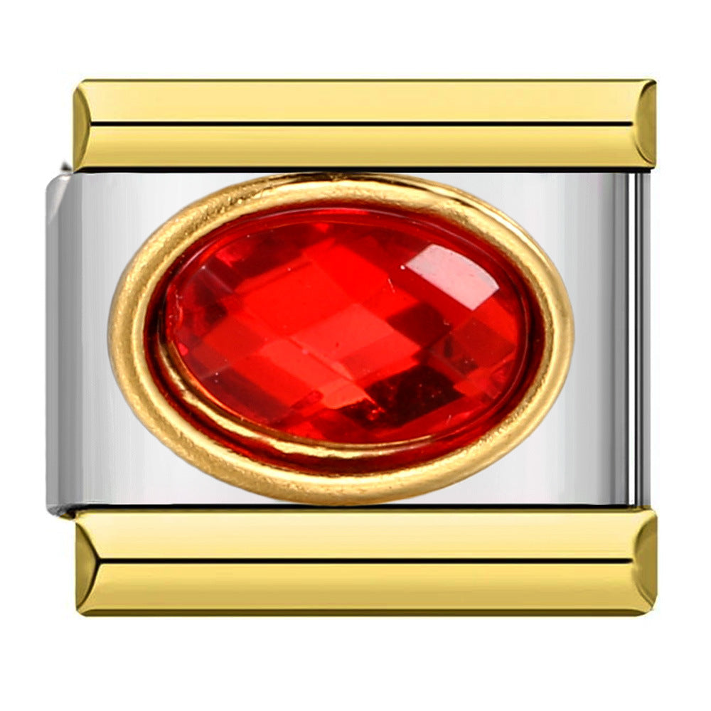 Inlaid New Titanium Steel Welding Oil Drop DIY Italian Module Bracelet Italian Charm Bracelet Inlaid New Titanium Steel Welding Oil Drop DIY Italian Module Bracelet Italian Charm Bracelet