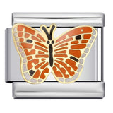 Colorful Butterfly Italian Module Bracelet Titanium Steel Welding Pattern Drip Oil DIY Bracelet Italian Charm Colorful Butterfly Italian Module Bracelet Titanium Steel Welding Pattern Drip Oil DIY Bracelet Italian Charm