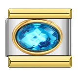 Elliptical Colored Stone Italian Module Bracelet Birthday Stone Stainless Steel DIY Simple and Versatile Bracelet Accessories Elliptical Colored Stone Italian Module Bracelet Birthday Stone Stainless Steel DIY Simple and Versatile Bracelet Accessories