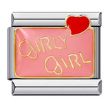 Pink Italian Modular Bracelet Titanium Steel Welding Gold Plated DIY Cartoon Free Connect Bracelet Pink Italian Modular Bracelet Titanium Steel Welding Gold Plated DIY Cartoon Free Connect Bracelet