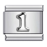 New titanium steel concave convex Arabic numerals DIY Italian module bracelet Italian Module New titanium steel concave convex Arabic numerals DIY Italian module bracelet Italian Module