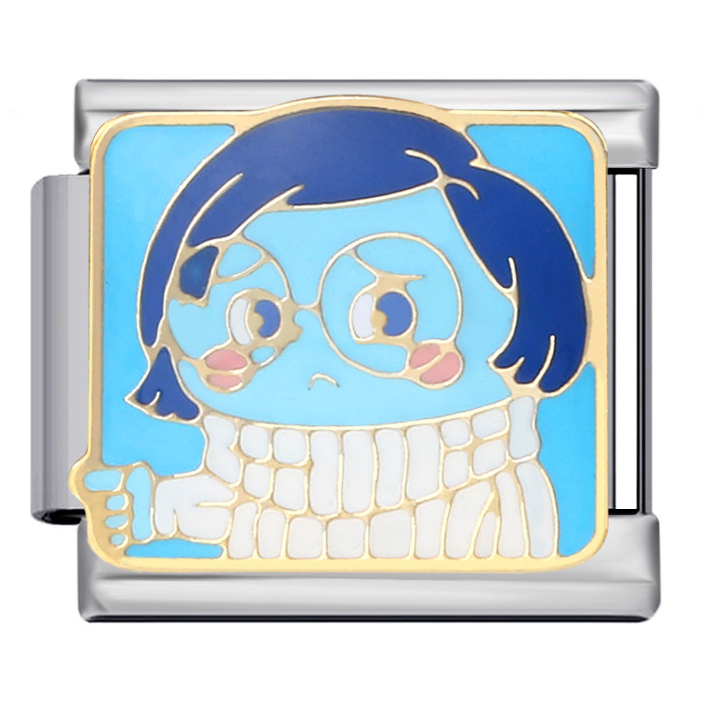 European and American Cross Border Cartoon Character Italian Module Bracelet Titanium Steel Welding Drip Oil Pattern DIY Splicing Bracelet European and American Cross Border Cartoon Character Italian Module Bracelet Titanium Steel Welding Drip Oil Pattern DIY Splicing Bracelet