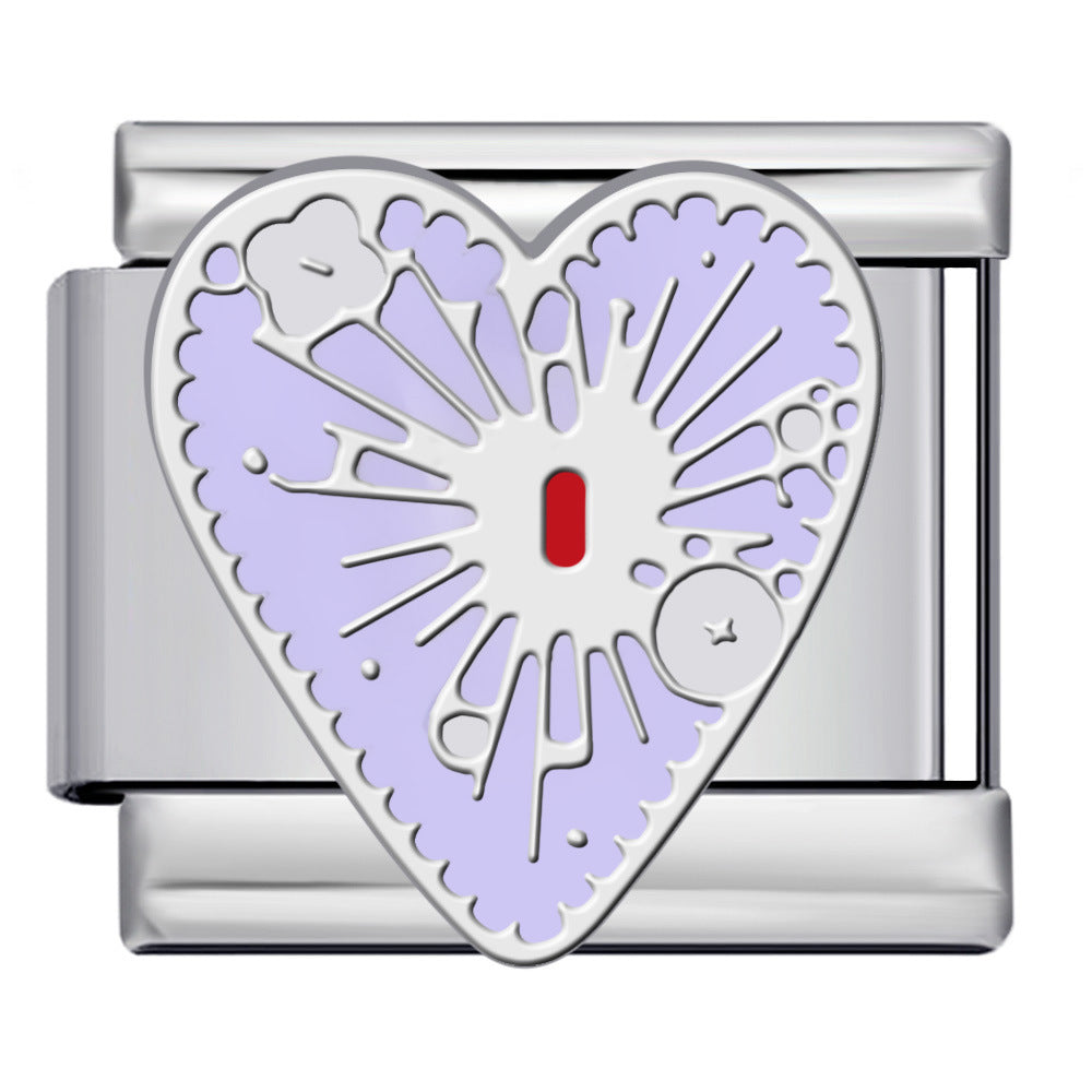 New Love Pentagram Italian Module Bracelet Titanium Steel Welding Drip Oil DIY Bracelet Little Fairy Gift New Love Pentagram Italian Module Bracelet Titanium Steel Welding Drip Oil DIY Bracelet Little Fairy Gift