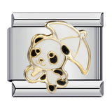 Cute Panda Chinese Style Series Bracelet Stainless Steel Gold Plated Welding DIY Italian Module Bracelet Strap Chain Cute Panda Chinese Style Series Bracelet Stainless Steel Gold Plated Welding DIY Italian Module Bracelet Strap Chain