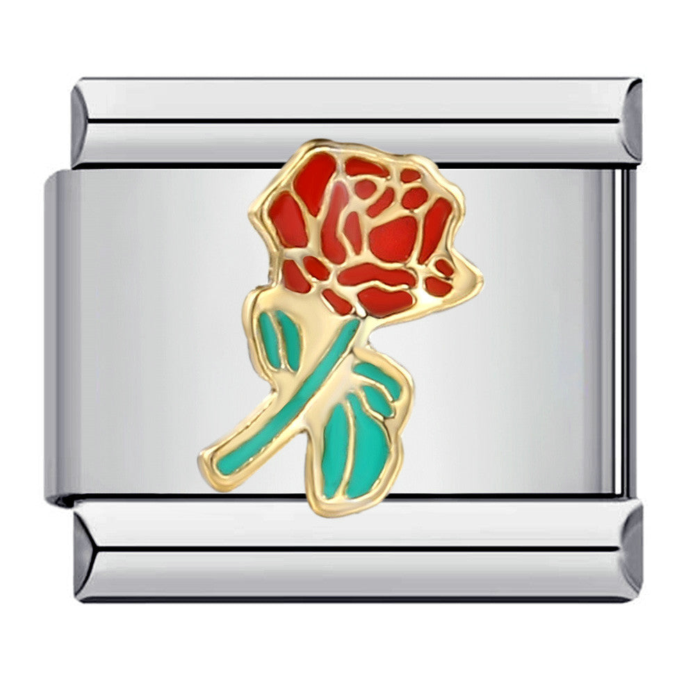 New Holiday Gift Floral Pattern Band Chain Titanium Steel Gold Plated Welded DIY Italian Modular Bracelet Wholesale New Holiday Gift Floral Pattern Band Chain Titanium Steel Gold Plated Welded DIY Italian Modular Bracelet Wholesale