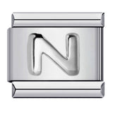 New Stainless Steel Silver Convex English Letter Italian Module Bracelet DIY Elastic Splicing Strap Chain New Stainless Steel Silver Convex English Letter Italian Module Bracelet DIY Elastic Splicing Strap Chain