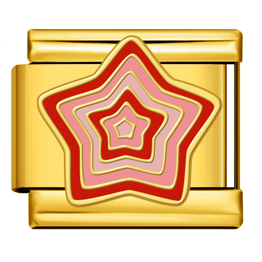 Full Gold Love Italian Module Bracelet Titanium Steel Welding Drip Oil DIY Elastic Splicing Strap Chain Wholesale Full Gold Love Italian Module Bracelet Titanium Steel Welding Drip Oil DIY Elastic Splicing Strap Chain Wholesale