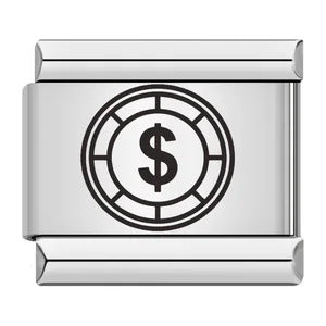 Cross Border Hot Selling Laser Engraving Chess and Card Entertainment Pattern Titanium Steel DIY Italian Module Bracelet Wholesale Cross Border Hot Selling Laser Engraving Chess and Card Entertainment Pattern Titanium Steel DIY Italian Module Bracelet Wholesale