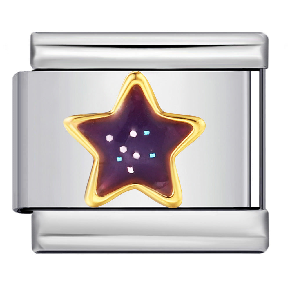 Italian Module Bracelet Gold and Silver with Diamond Pattern DIY Titanium Steel Welding Elastic Personalized Splicing Bracelet Wholesale Italian Module Bracelet Gold and Silver with Diamond Pattern DIY Titanium Steel Welding Elastic Personalized Splicing Bracelet Wholesale