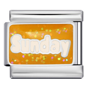 Sparkling Powder Series English Week Italian Module Bracelet Titanium Steel Welding DIY Splicing Elastic Bracelet Sparkling Powder Series English Week Italian Module Bracelet Titanium Steel Welding DIY Splicing Elastic Bracelet