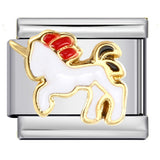 Stainless Steel Welding Drip Oil Animal Pattern DIY Italian Module Bracelet Free Splicing Elastic Accessories Wholesale Stainless Steel Welding Drip Oil Animal Pattern DIY Italian Module Bracelet Free Splicing Elastic Accessories Wholesale