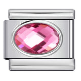 Elliptical Colored Stone Italian Module Bracelet Birthday Stone Stainless Steel DIY Simple and Versatile Bracelet Accessories Elliptical Colored Stone Italian Module Bracelet Birthday Stone Stainless Steel DIY Simple and Versatile Bracelet Accessories