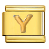 Golden Convex Letter Series Italian Module Bracelet Titanium Steel Stamping DIY Elastic Splicing Bracelet Accessories Golden Convex Letter Series Italian Module Bracelet Titanium Steel Stamping DIY Elastic Splicing Bracelet Accessories