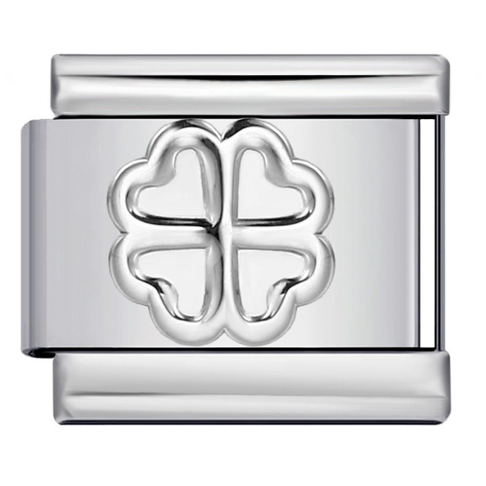 Titanium Steel Gold Silver Stamping Pattern DIY Italian Module Bracelet Italian Charm Bracelet Titanium Steel Gold Silver Stamping Pattern DIY Italian Module Bracelet Italian Charm Bracelet