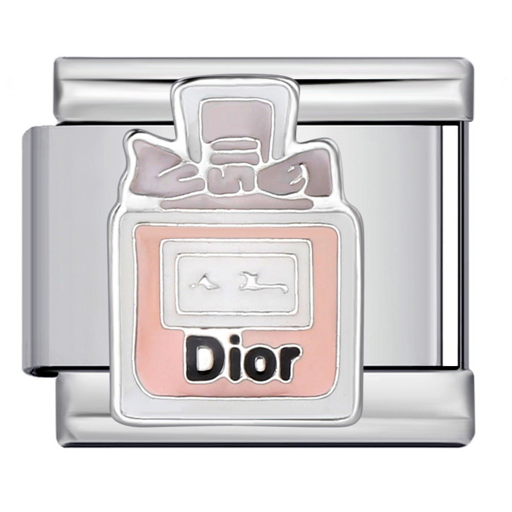 Valentine's Day Gift Perfume Lipstick Italian Module Bracelet Titanium Steel Gold Plated Welding DIY Watch Band Chain Bracelet Valentine's Day Gift Perfume Lipstick Italian Module Bracelet Titanium Steel Gold Plated Welding DIY Watch Band Chain Bracelet